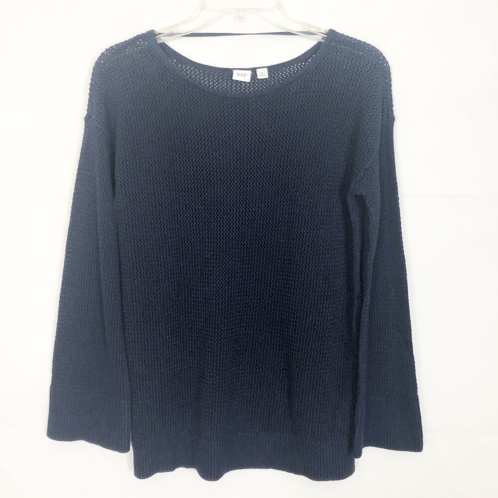 Gap Bell Sleeve Mesh Blue Pullover Sweater Size S